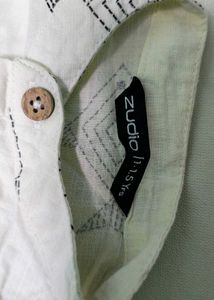 Stylish White Fish Print Kurta for your baby (0-6)