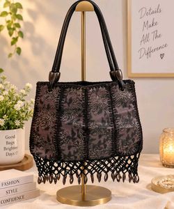 Elegant Floral Embellished Handbag