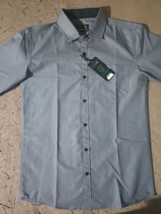 Men's Solid Grey Formal Shirt