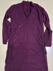 Elegant Purple Sequined Kurta