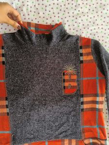Warm Unique Plaid &amp; Gray Tunic Top