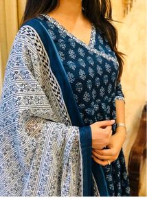 Beautiful Blue Printed Kurta Set