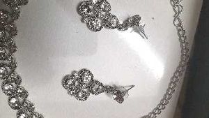 Elegant Rhinestone Necklace and Earring Set