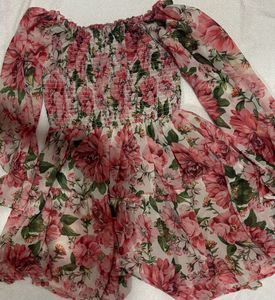Korean Floral Mini Dress