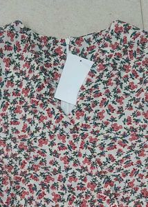 Floral Print V-Neck A-Line Mini Dress