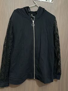 DEFACTO BRANDED  JACKET Lace Sleeve Hoodie