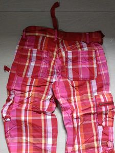 Chic Plaid Cargo Capris