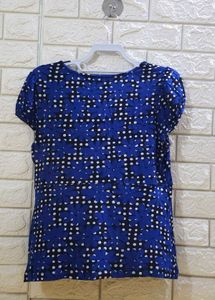 Agnes b. Blue Floral Print Button-Up Top