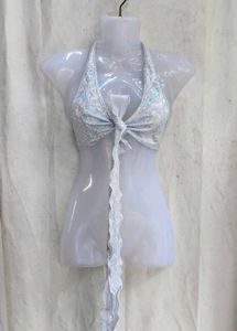 331110. Sparkly Halter Bikini Top