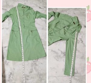 Light Green Collared Shirt Dress