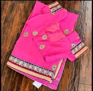 Stunning Rose Pink Embroidered Saree