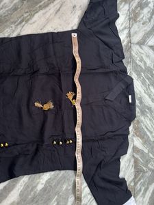Elegant Black Kurta with White Accents