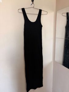 Black Ribbed Tank Dress