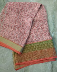 Cotton Saree With Attached Blouse Pc