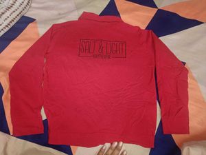 Women's Red Tie-Knot Cotton Blend Shirt |