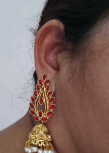 Leaf Pattern Jhumkas