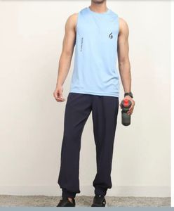 Shein Men's Blue Sleeveless T-Shirt