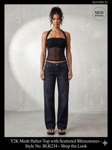 Chic Black Halter Sequin Top