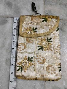 Embroidered Clutch with Keychain