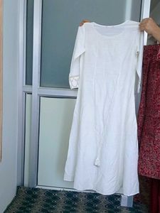 Elegant White Kurta with Gold Embroidery