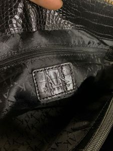 Y2K Anne Klein Croc-Embossed Shoulder Satchel