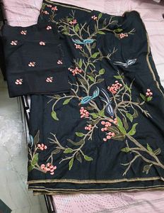 embroidered saree