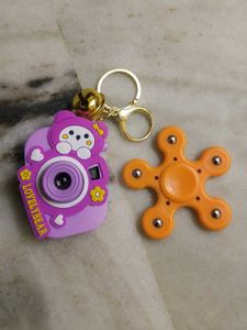 Cute Bear Camera Keychain & Fidget Spinner
