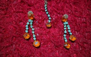 Sparkling Orange &amp; Crystal Jewelry Set