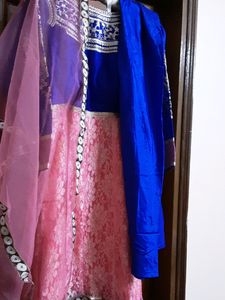 Anarkali Net Suit Of 2 Different Colour