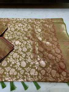 Elegant Silk Saree golden brown