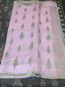 light pink saree