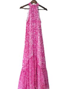 Flowy Pink Floral Maxi Dress