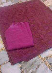 Self Crepe Purple Dress Material