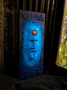 Unique Textured Blue Face Showpiece