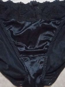 Elegant Black Satin Bikini Briefs