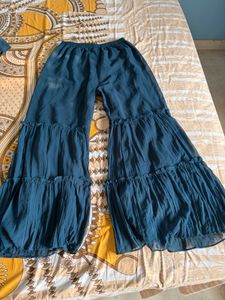 Elegant Teal Embellished Kurta Set with Sharara