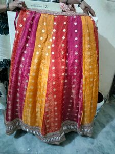 Stunning Red &amp; Yellow Lehenga Choli