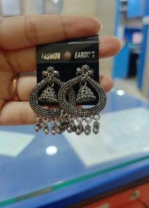 Oxidised Jhumka Earrings