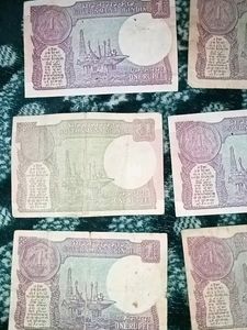 Vintage Indian One Rupee Notes Set