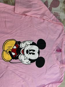 Pink Mickey Mouse Graphic T-Shirt