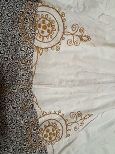 Cream Skirt | Embroidered Border