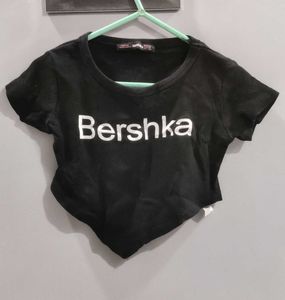 Bershka Black Crop Top - Size S