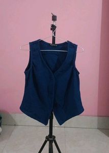 Stylish Blue Sleeveless Vest