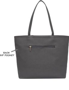 Chic Grey Embossed Tote Bag