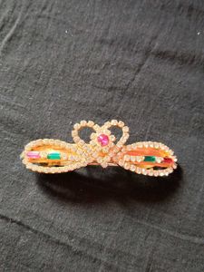 Sparkling Bow Hair Clip with Rhinestones