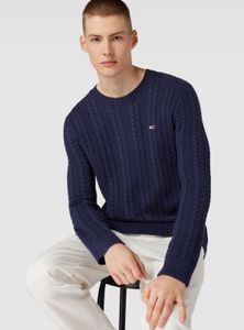 Tommy Hilfiger Navy Blue Cable Knit Sweater
