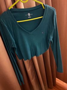 Tommy Hilfiger Teal Long Sleeve Tee