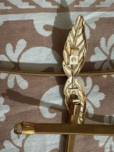 2 Gold Metallic stretchable Belts