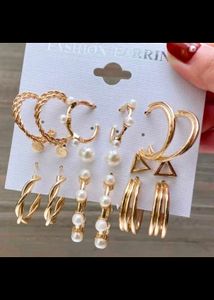 Fashion Earrings Set - Gold Tone