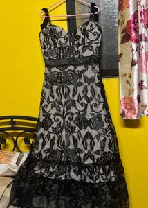 Elegant Black Floral Lace Dress